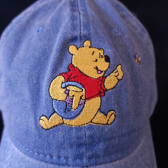 Winnie The Pooh Hat Cap Blue Denim Adult Strap Back Adjustable Walt Disney - Picture 3 of 6